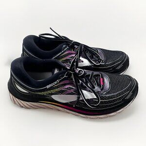 Brooks Shoes Womens 9.5 Black Pink Silver Glycerin 15 Running Athletic Sneaker